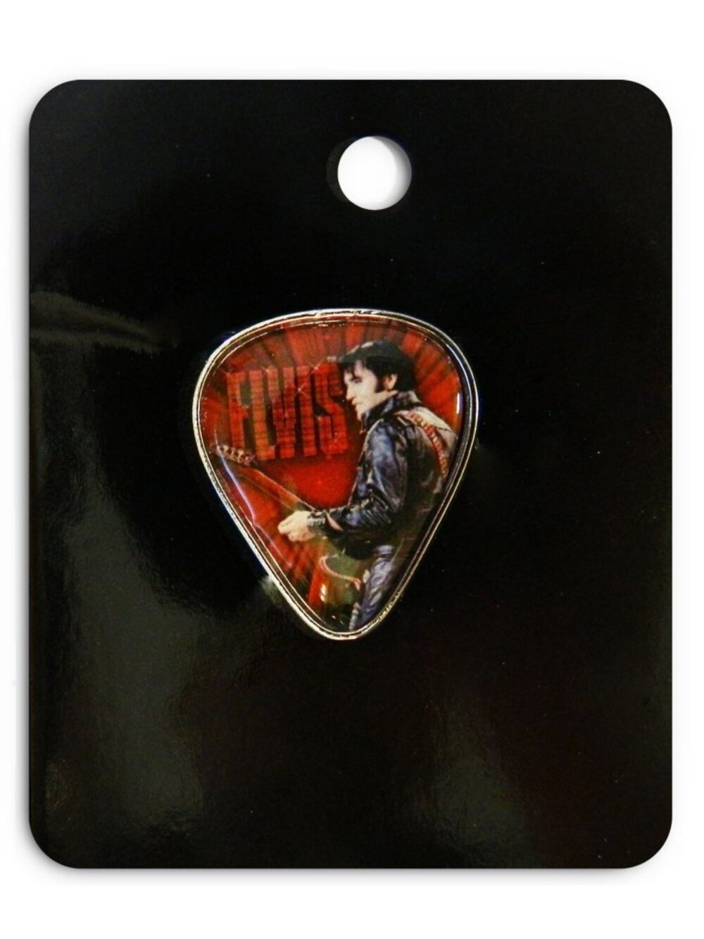 Guitar Pick Elvis Presley Lapel Pin Licensed New Lanyard Neck Strap Jacket Red